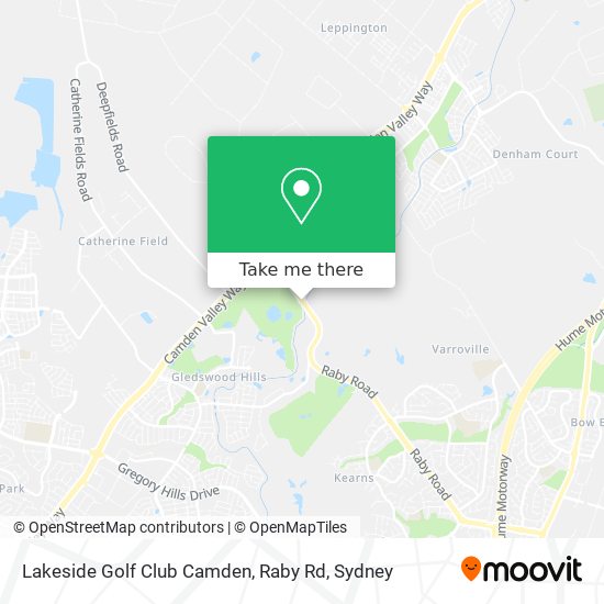 Mapa Lakeside Golf Club Camden, Raby Rd