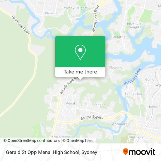 Gerald St Opp Menai High School map