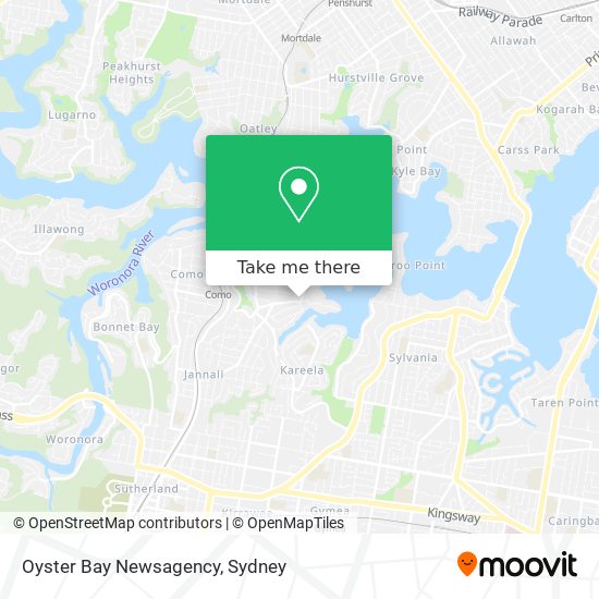 Mapa Oyster Bay Newsagency