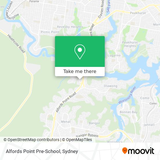 Mapa Alfords Point Pre-School