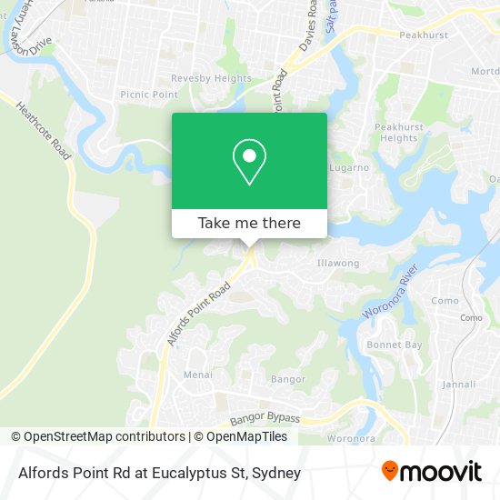 Alfords Point Rd at Eucalyptus St map