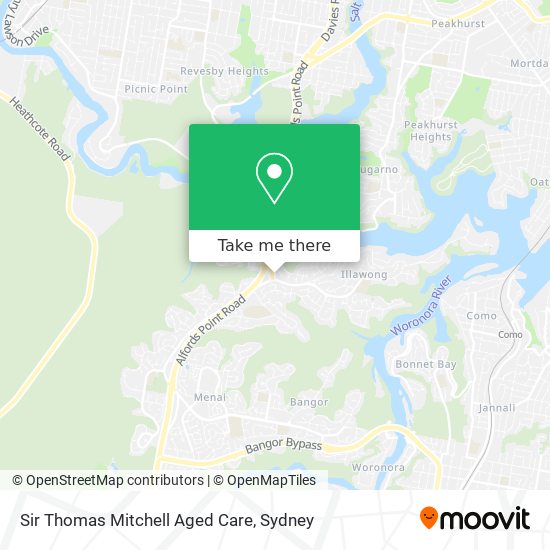 Mapa Sir Thomas Mitchell Aged Care