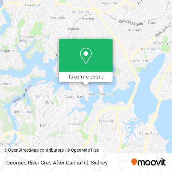 Mapa Georges River Cres After Carina Rd