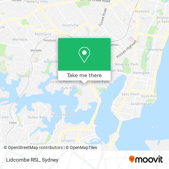 Lidcombe RSL map