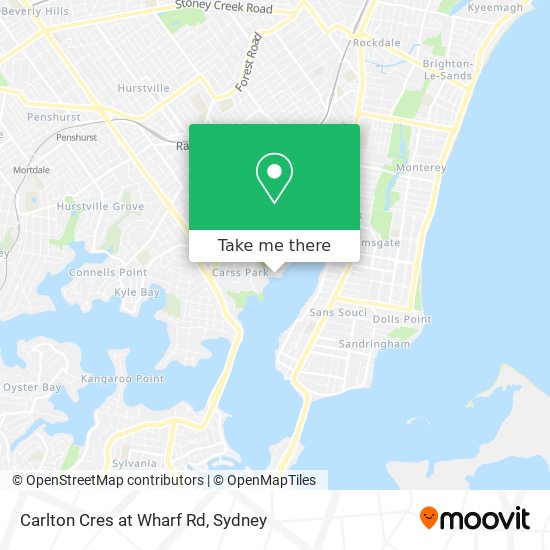 Carlton Cres at Wharf Rd map