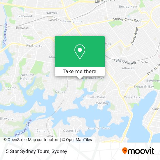 5 Star Sydney Tours map