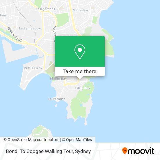 Mapa Bondi To Coogee Walking Tour