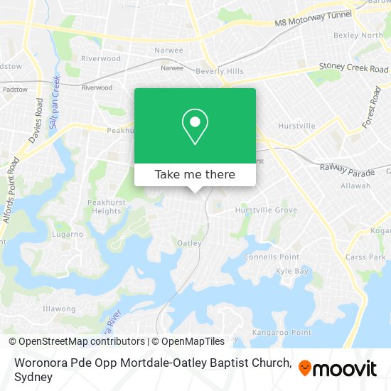 Woronora Pde Opp Mortdale-Oatley Baptist Church map