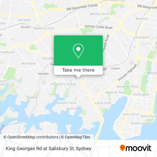 Mapa King Georges Rd at Salisbury St