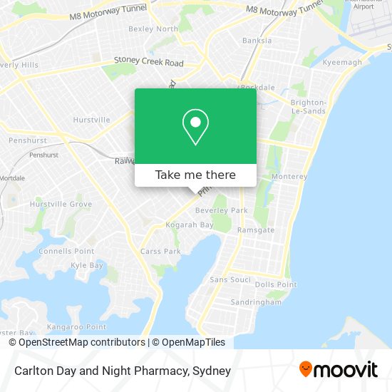 Carlton Day and Night Pharmacy map