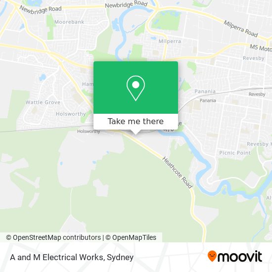 A and M Electrical Works map