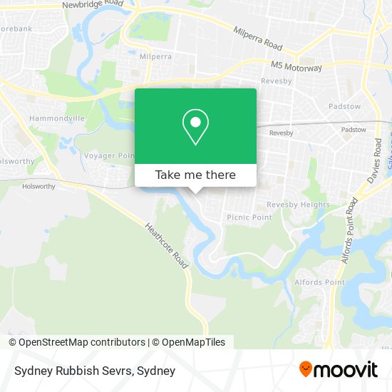 Sydney Rubbish Sevrs map
