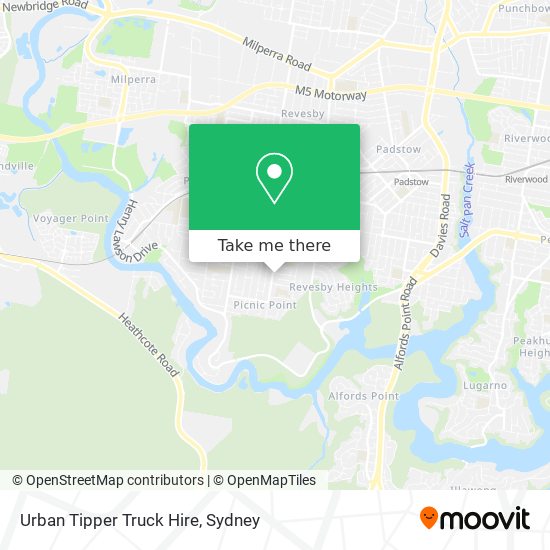 Mapa Urban Tipper Truck Hire