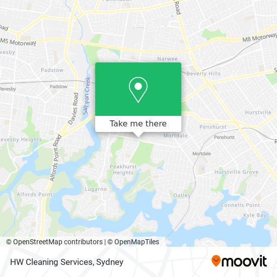 Mapa HW Cleaning Services