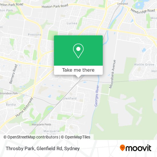 Mapa Throsby Park, Glenfield Rd