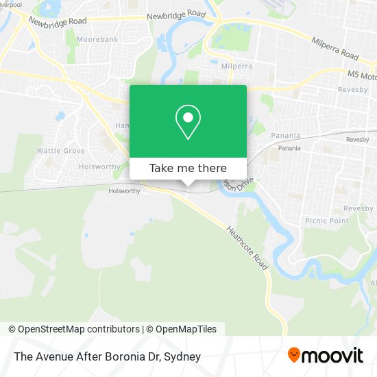 The Avenue After Boronia Dr map