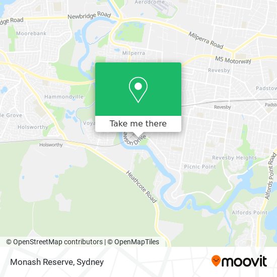 Monash Reserve map