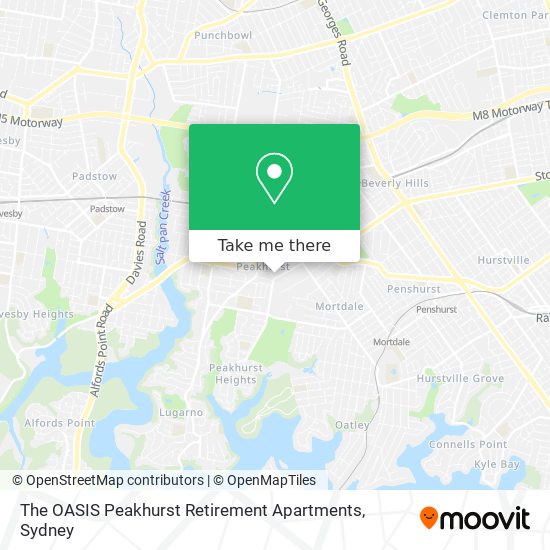 The OASIS Peakhurst Retirement Apartments map