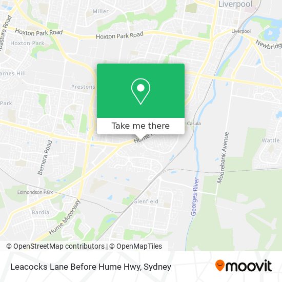 Leacocks Lane Before Hume Hwy map