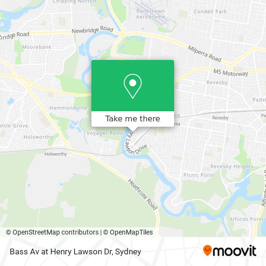 Bass Av at Henry Lawson Dr map