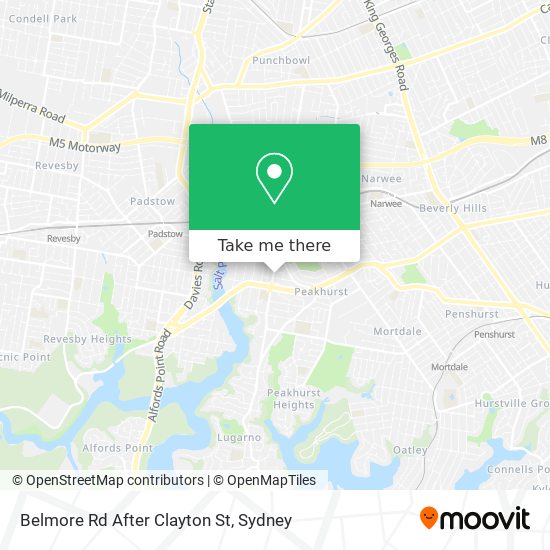 Belmore Rd After Clayton St map