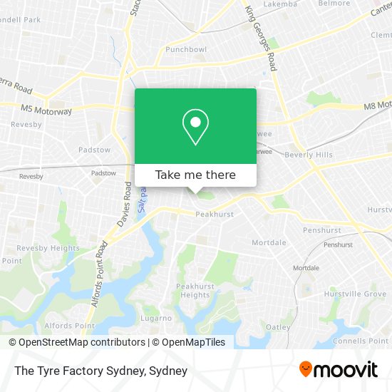 Mapa The Tyre Factory Sydney