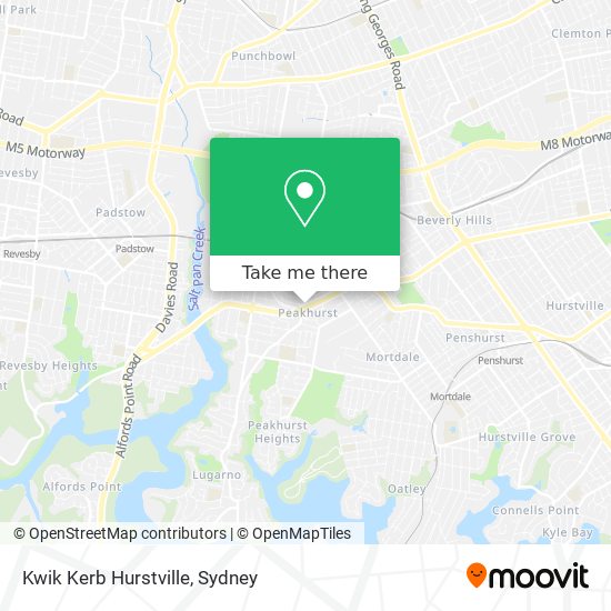 Kwik Kerb Hurstville map