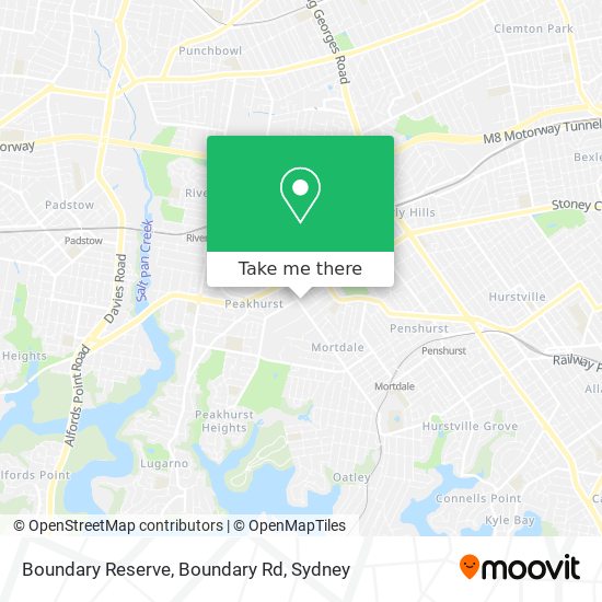 Mapa Boundary Reserve, Boundary Rd