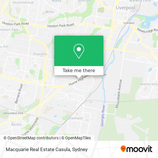 Mapa Macquarie Real Estate Casula