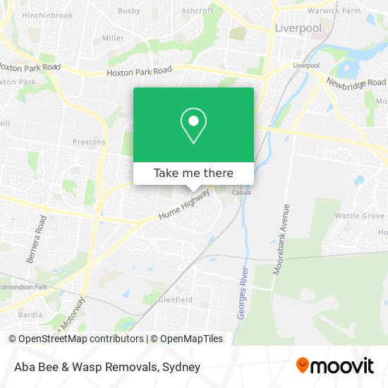 Aba Bee & Wasp Removals map