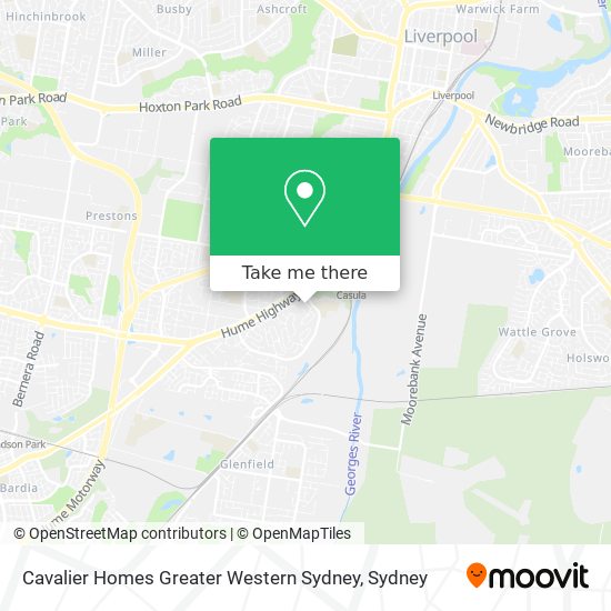 Mapa Cavalier Homes Greater Western Sydney