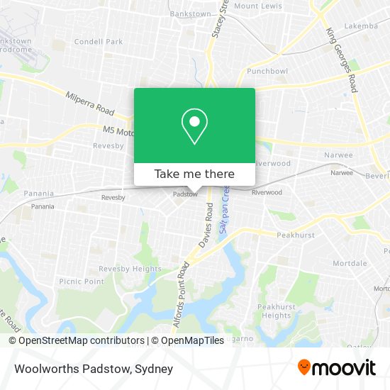 Mapa Woolworths Padstow