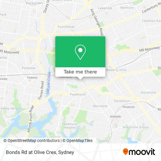 Bonds Rd at Olive Cres map
