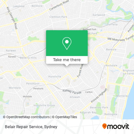 Belair Repair Service map