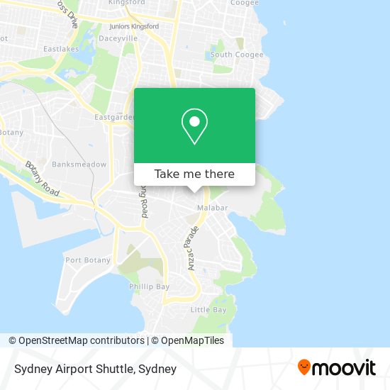 Sydney Airport Shuttle map