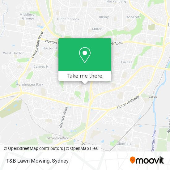 T&B Lawn Mowing map