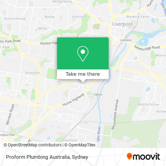 Mapa Proform Plumbing Australia