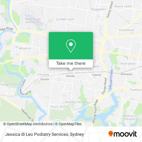 Mapa Jessica di Leo Podiatry Services