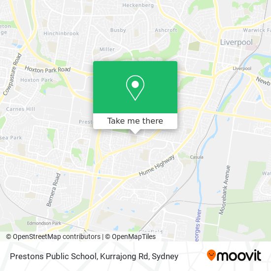 Mapa Prestons Public School, Kurrajong Rd