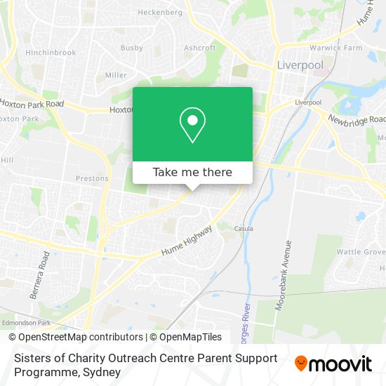 Sisters of Charity Outreach Centre Parent Support Programme map