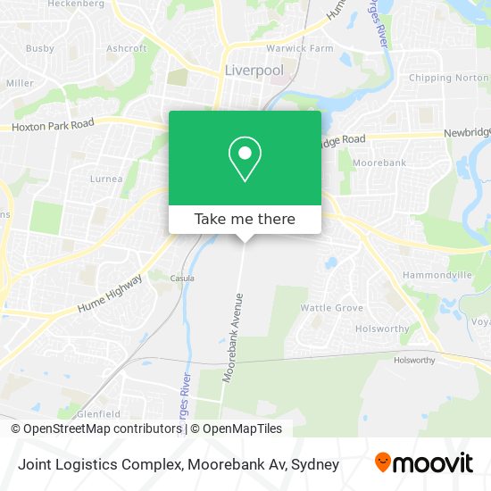 Joint Logistics Complex, Moorebank Av map