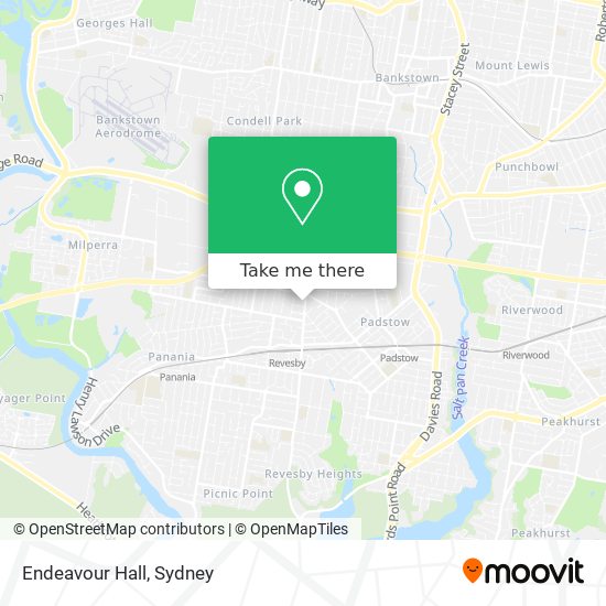 Endeavour Hall map