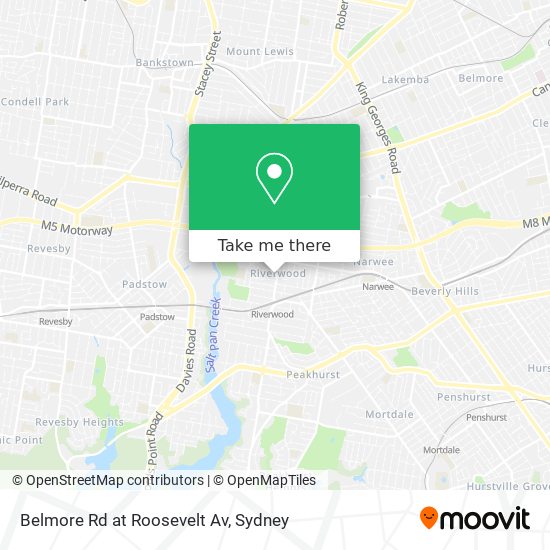 Mapa Belmore Rd at Roosevelt Av