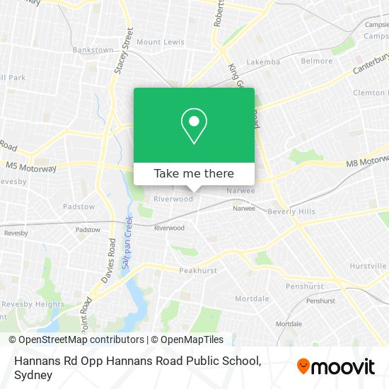 Hannans Rd Opp Hannans Road Public School map