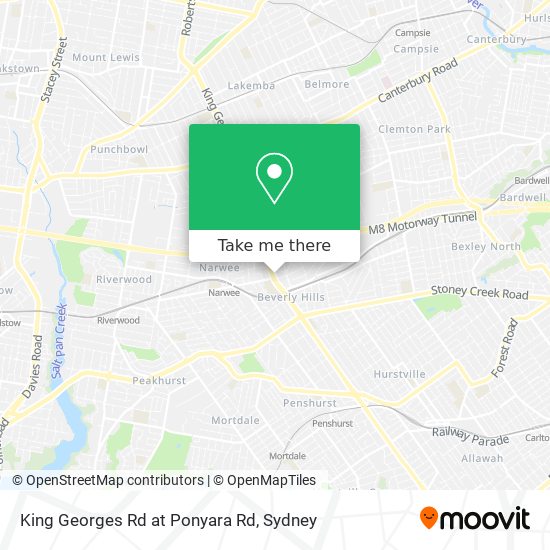 Mapa King Georges Rd at Ponyara Rd
