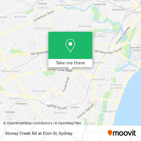 Stoney Creek Rd at Eton St map