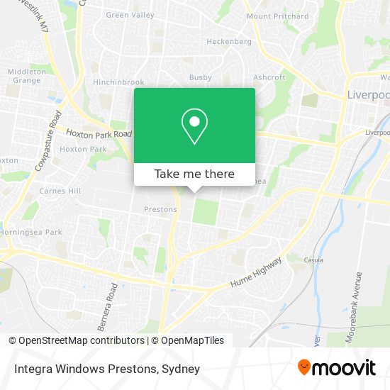 Integra Windows Prestons map