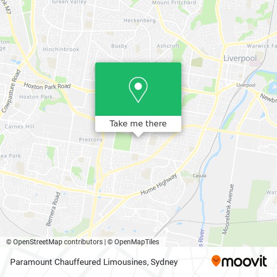 Paramount Chauffeured Limousines map