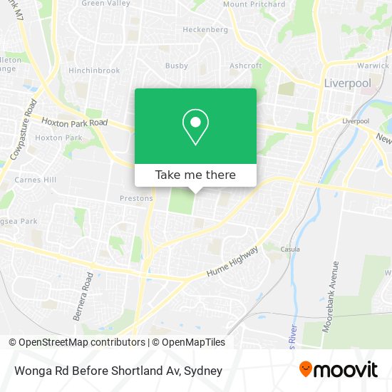 Wonga Rd Before Shortland Av map