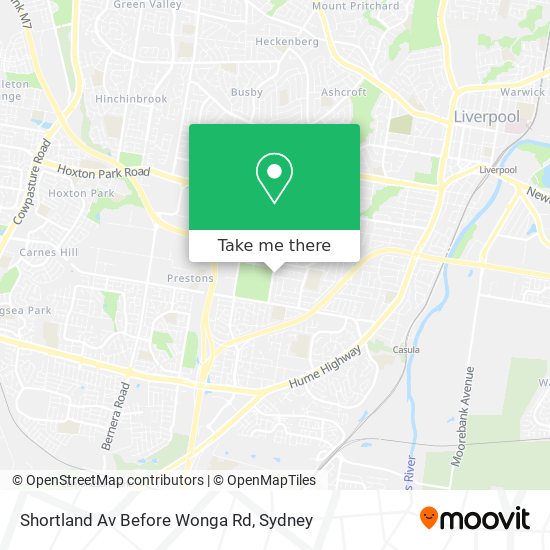 Shortland Av Before Wonga Rd map